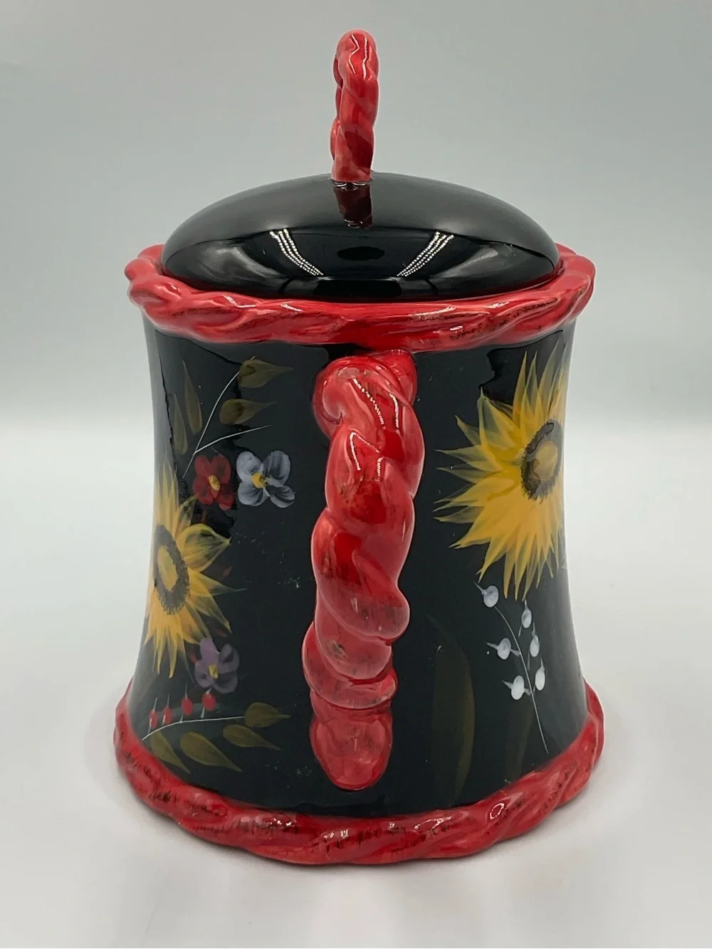 Vintage Bella Casa by Ganz Handpainted Sunflower Teapot